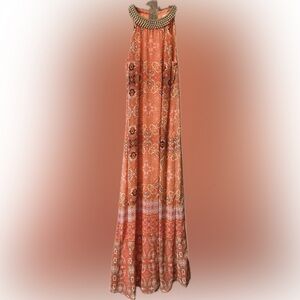 Elegant Coral Patterned Dress